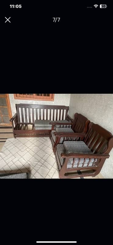 wooden sofa set 5 seater 0