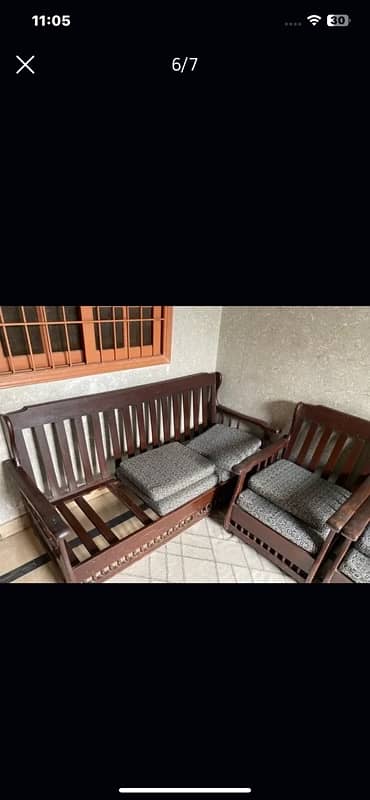 wooden sofa set 5 seater 1