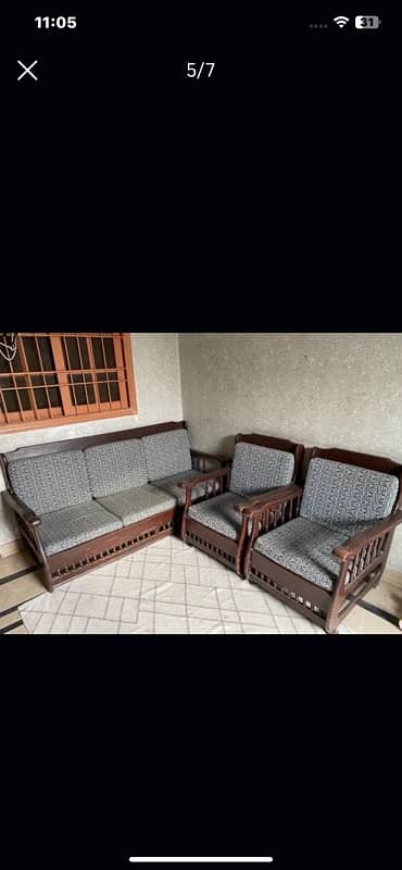 wooden sofa set 5 seater 2