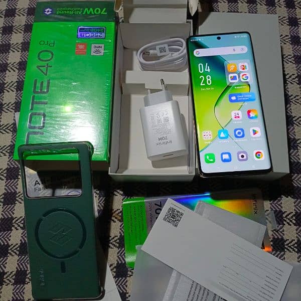 infinix Note 40pro pta approved (12/256gb memory) Full  accessories 0