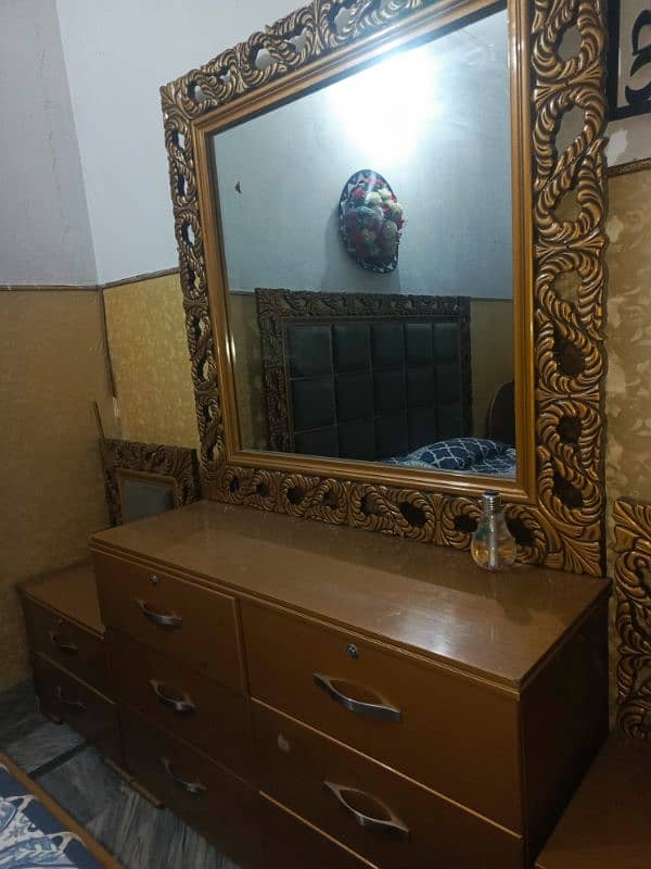 king size bed with side table dressing table with seat 6