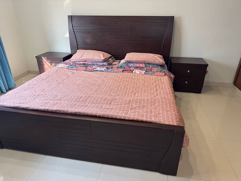 Double bed /side tables with dressing table & mattress 2