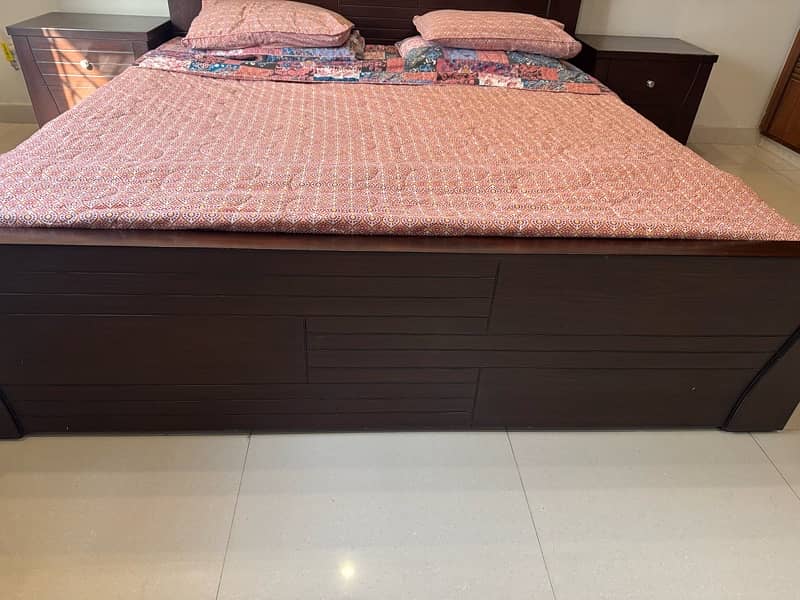 Double bed /side tables with dressing table & mattress 9