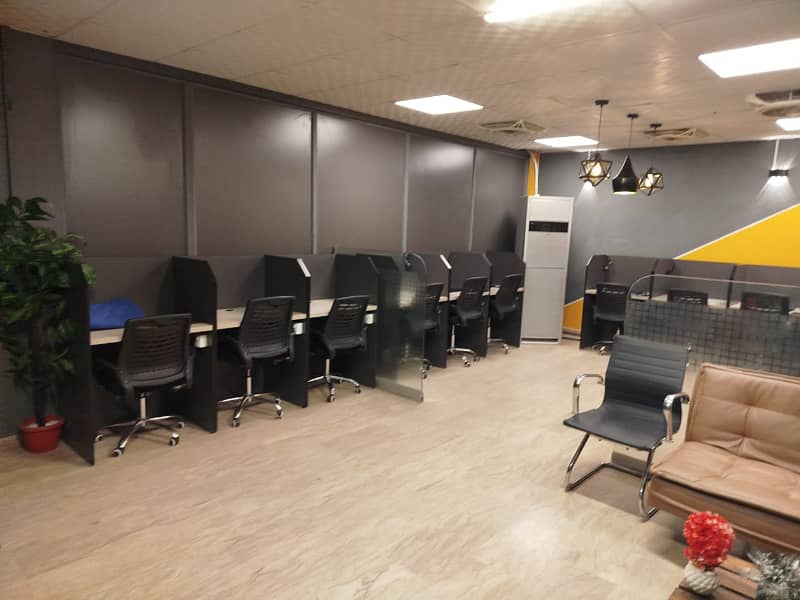 Furnished office for rent in johar town for software house +call centre and visa setup 11