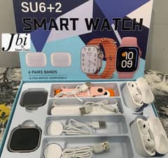 SU6+ 2 *Ultra Smart Watch 4 straps + 2 earbuds