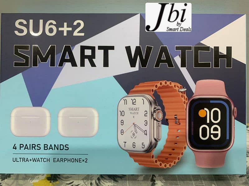 SU6+ 2 *Ultra Smart Watch 4 straps + 2 earbuds 1