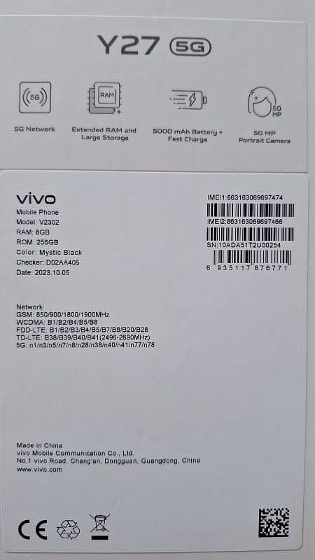 vivo y27 5g complete box 3