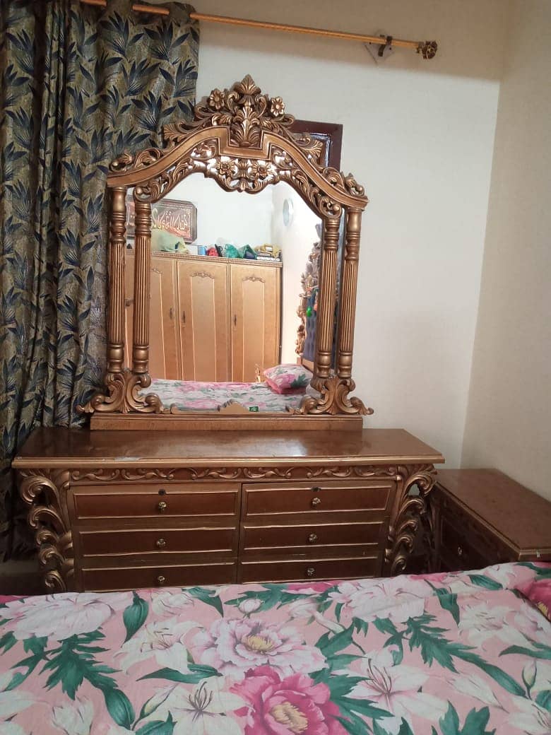 wooden bed and dressing table 1