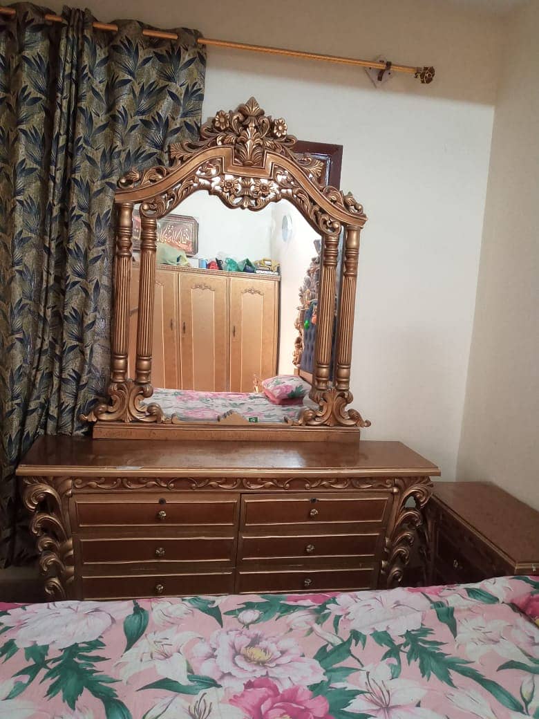 wooden bed and dressing table 2