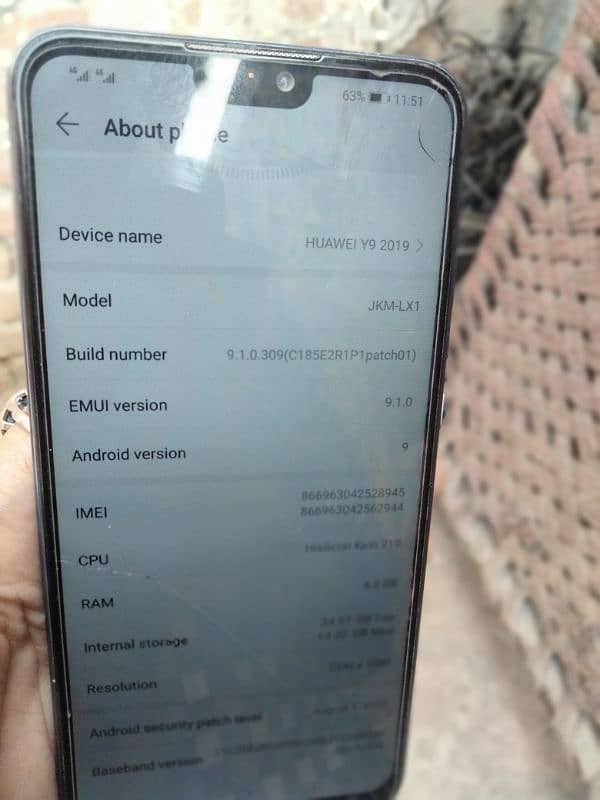 Huawei y9 2018 all ok phone h condition 10/9 h 4/64 h PTA approved 8