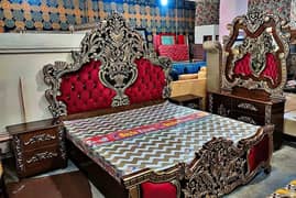 bed set - king size bed - double bed - poshish bed - bed - side table