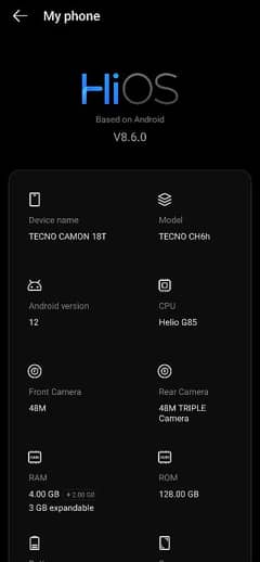 Tecno camom 18t