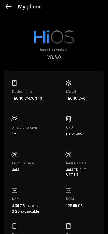 Tecno camom 18t 0