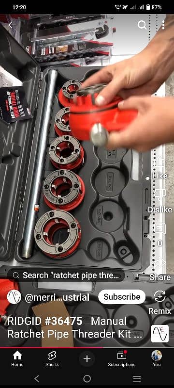 Ratchet pipe threader kit 1