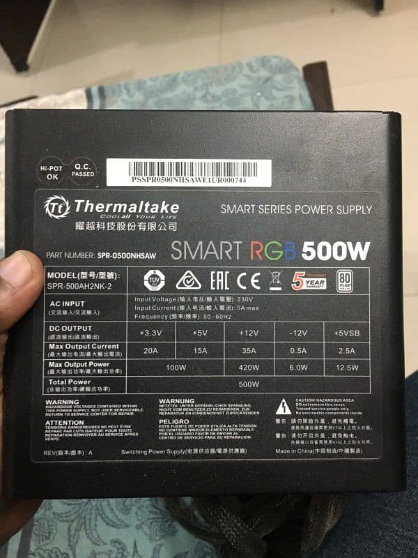 Thermaltake Smart RGB 500W Power Supply (used) 2