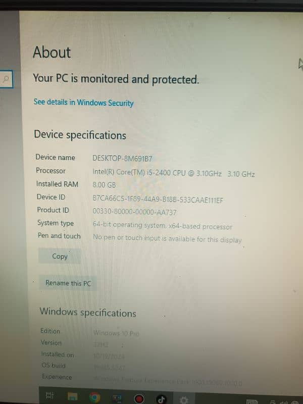 This pc for urgent sell specs ( intel Core i5 2nd generation 8gb ram 4