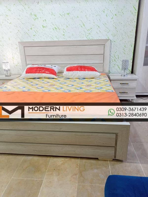 King Size Bed With side tables best quality in your choice colours 9