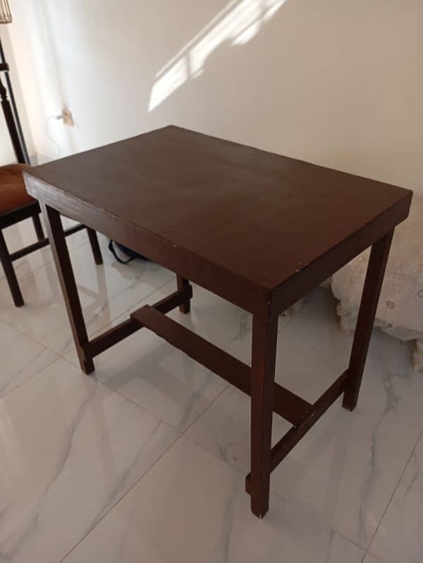 1. Brand new pure wooden side table. 2. Used study  table. 4