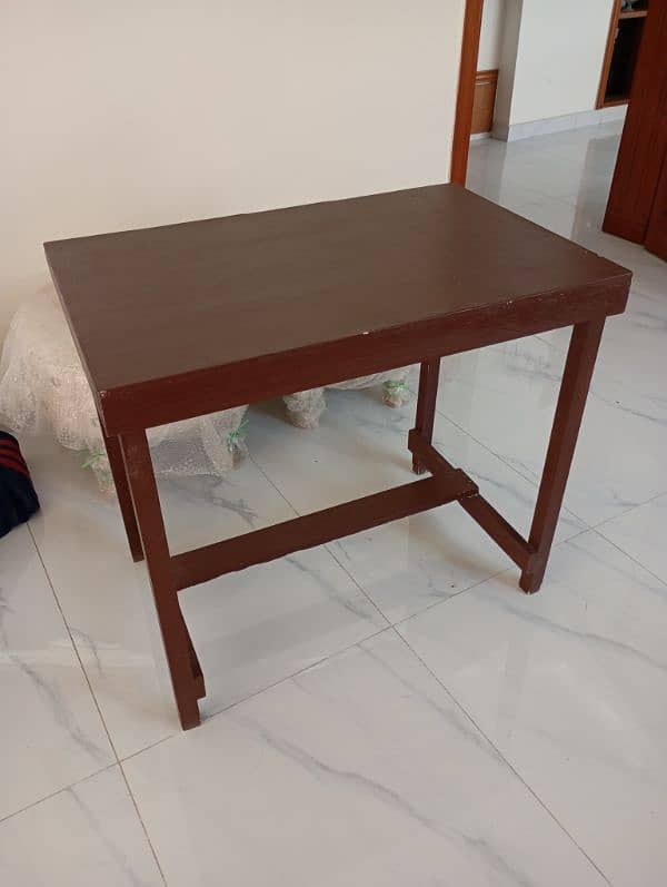 1. Brand new pure wooden side table. 2. Used study  table. 5