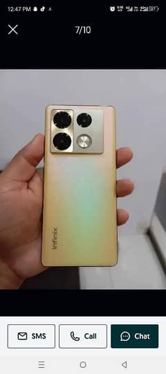 Infinix note 40 pro with box charger 10/10