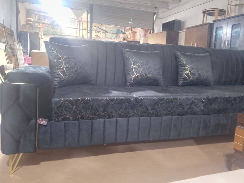 L shape sofa 7 sister black texture wala mobile num 03087813606 0