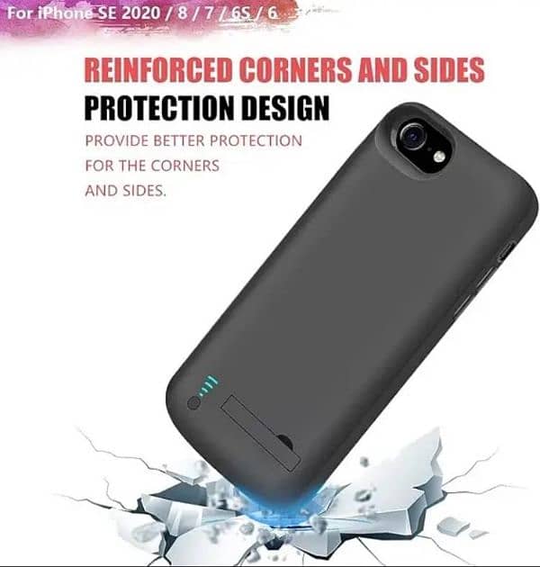 Smart Battery Case for iPhone 8/7/6s/6/ SE(2022/2020), 5500mAh 5