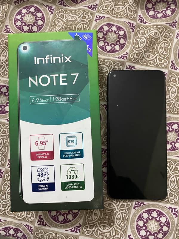 i am selling infinix note 7   6/128GB with box 1