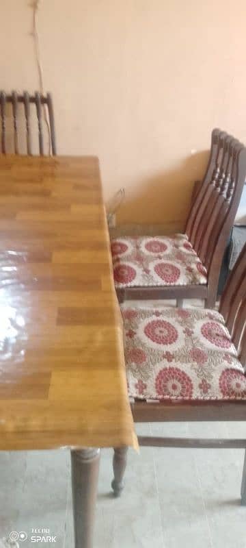 Dining table with 6 chairs Sheesham wood 0