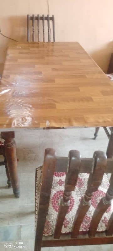 Dining table with 6 chairs Sheesham wood 3