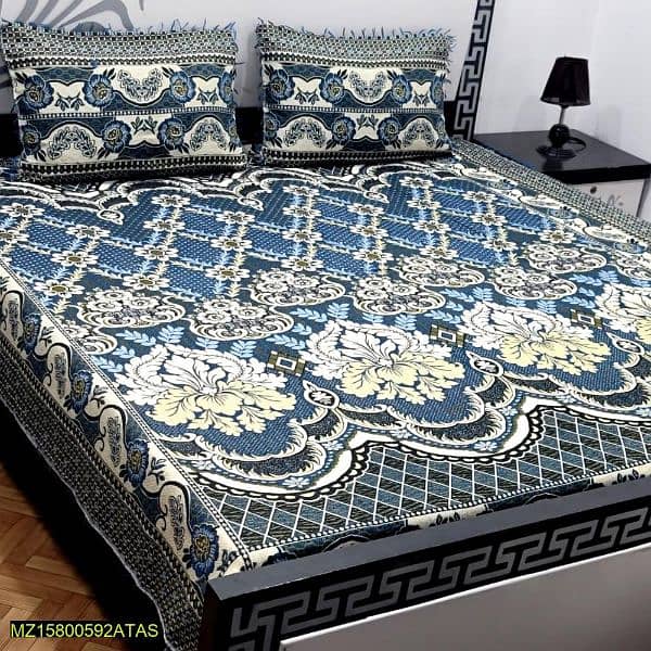 3 Pcs Multani Gultex Printed Double Bed Sheet 0