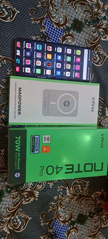 infinix note 40 pro 12/256 with all box accessories 7