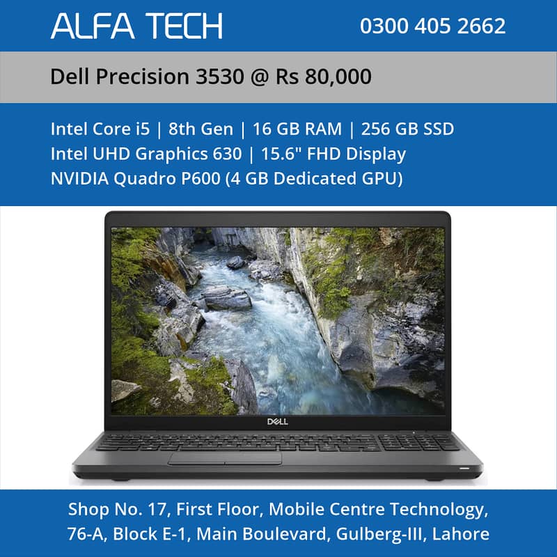 Dell Precision 3530 Laptop (i5-8th-16-256-15.6”-FHD-4GB) - ALFA TECH 0