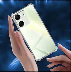 Redmi 13C Transparent Back Case | Dust Proof Transparent Clear Case