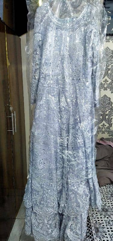 Wedding Maxi Dress for Walima wear with full mirror work 0