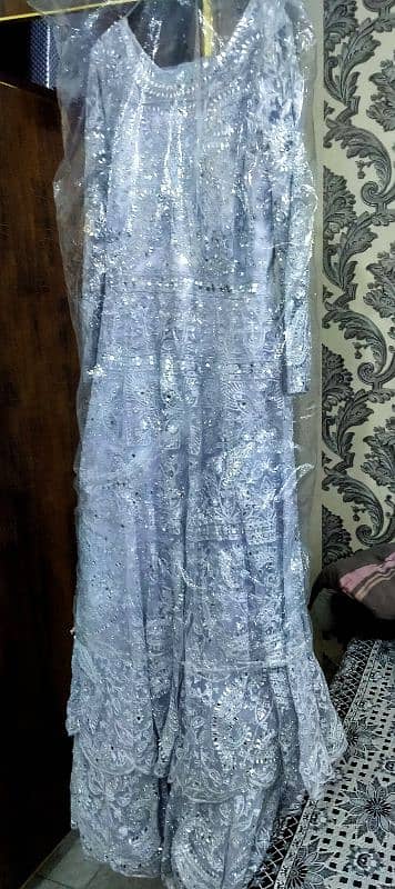 Wedding Maxi Dress for Walima wear with full mirror work 1