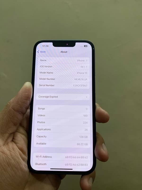 Iphone 13 , 128GB ,Non-PTA JV ,Urgent Sale 6