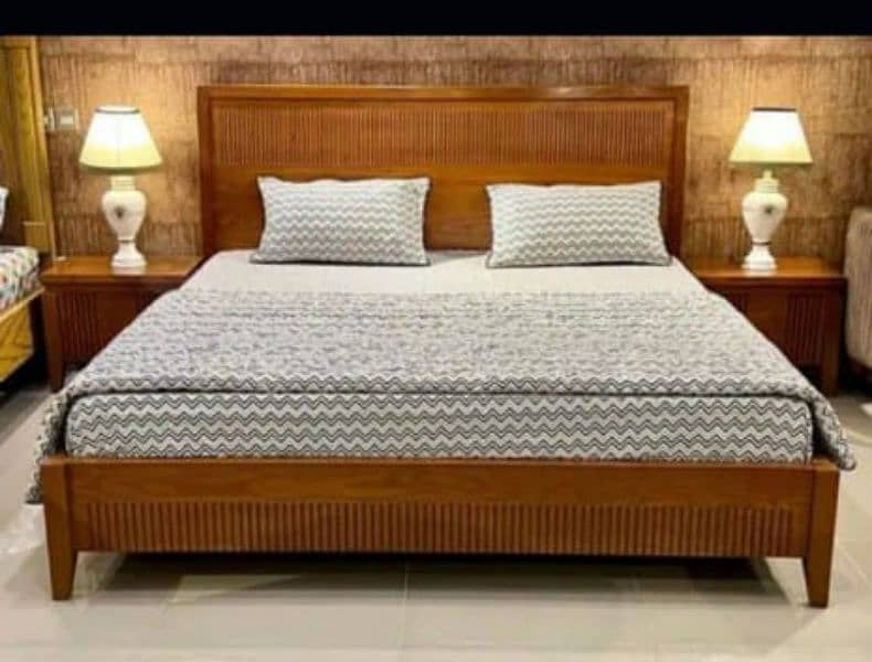 double bed set,king size bed set, sheesham wood bed set, complete set, 0