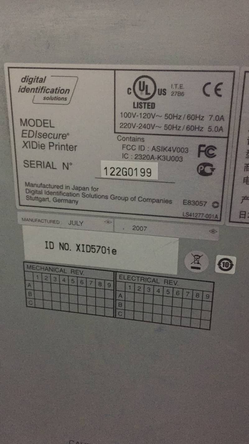 PVC RFID Card Printer XID Edisecure 580ie 570ie  Made in Japan 3