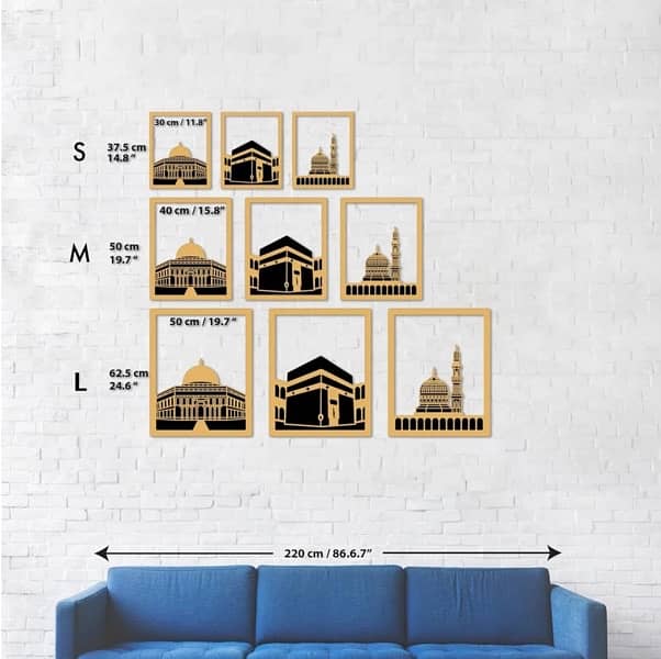 MASJID AL AQSA, MASJID AL-HARAM, MASJID AN-NABAWI ISLAMIC WALL ART 5