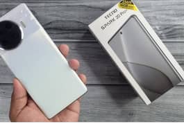 tecno spark 20 pro plus white colour with box