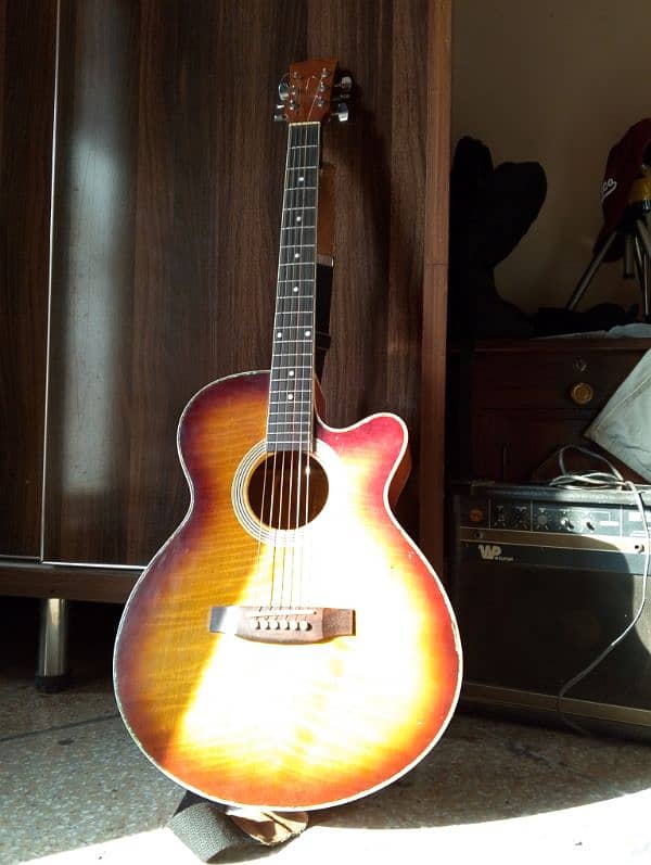 Semi Acoustic professional guitar Tiger-skin Sunburn Rogers 10/10 used 1