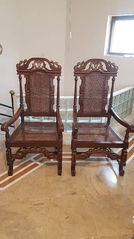 Solid Seasoned Sheesham Wood Chairs 0