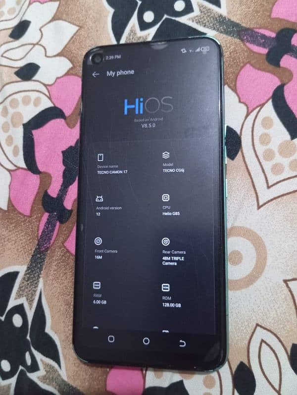 Tecno camon 17 6/128 with box 7