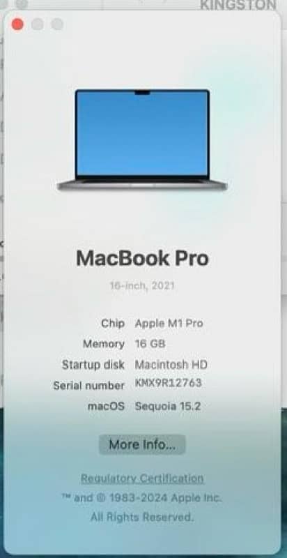 Apple MacBook Pro M1 16 GB 4