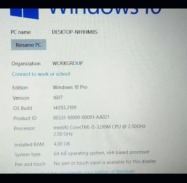 HP laptop Model # 1607 10