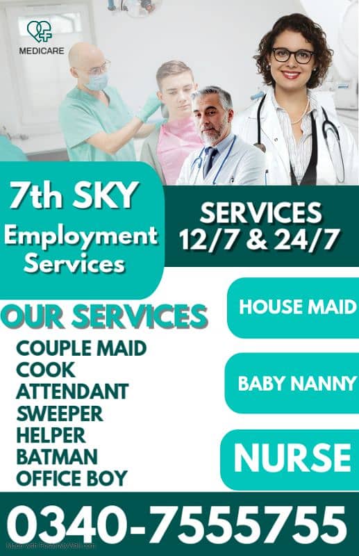 PROFESSIONAL STAFF AVAILABLE NURSE ATTENDANT COOK MAID NANNY HELPER ET 0