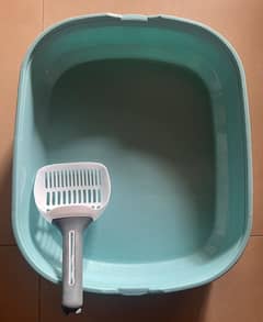 cat litter tray with scraping scoop