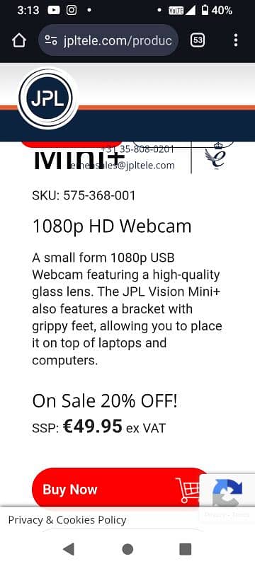 Vision Mini 1080p Professional Webcam 0