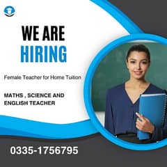 Math, Science and English tutor required