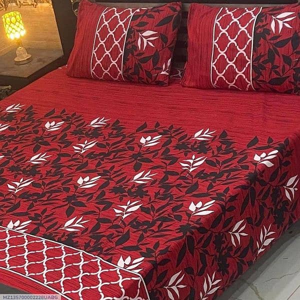 3 pc crystal cotton double bed sheet 0